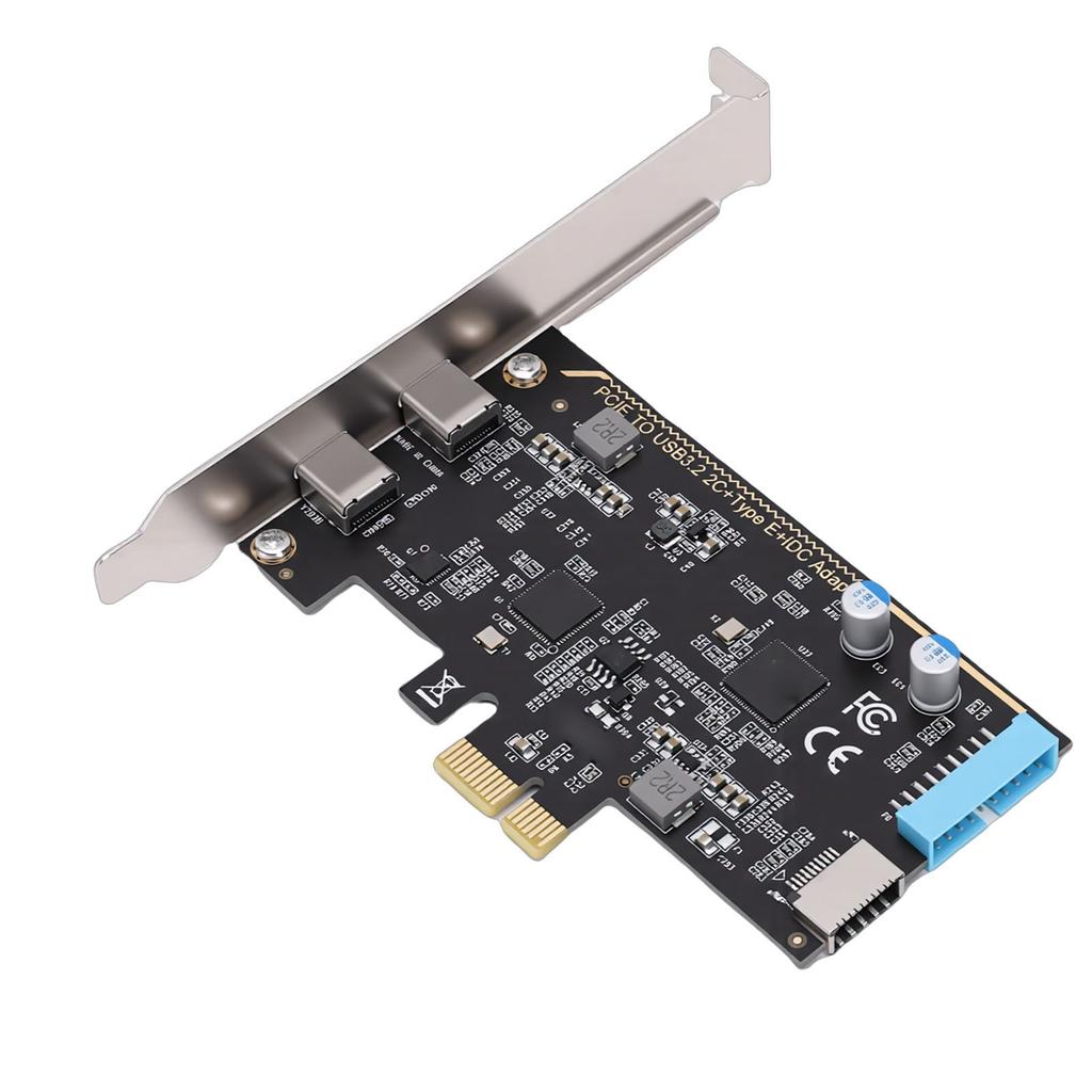 PCI Express Expansion Card Support for Windows XP 7 8 10 11 Vista 5Gbps PCIe to Double Type C Type E 19 Pin IDC Port