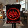 1PC Custom Name frankfurt football Patterned Flannel Blanket Suitable For All Seasons for Home Decor Warmth and Comfort Gifts Holiday Present_xia