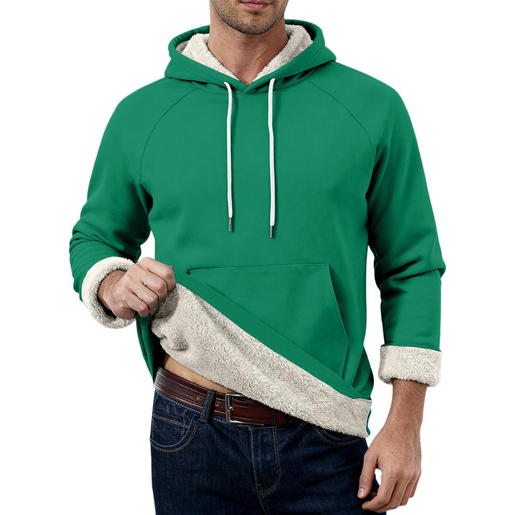 Men's Casual Long-Sleeve Fleece Hoodie With Pockets