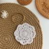2/4Pcs Bohemian Lace Floral Coasters Vintage Round Woven Placemats Drink Coasters  Coffee Table