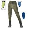 Womens Corduroy Motorcycle Riding Pants With Kevlar Reinforcement Extended Silicone Grip