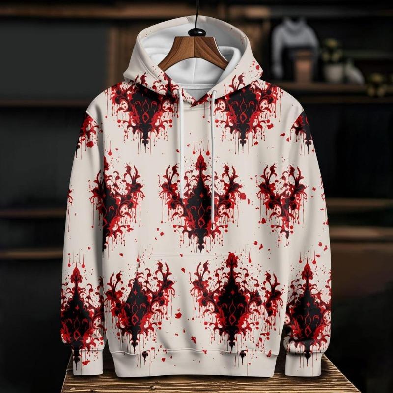 Spring And Autumn Fashion Men's Hoodie Holiday Party Role-playing Bloody Wounds 3D Print Hoodies Casual Boy Sweatshirt Women's Oversized Top Clothing