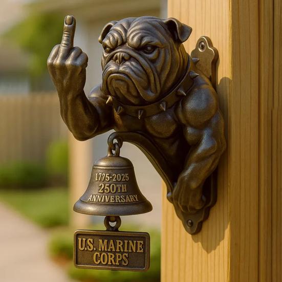 Dog Welcome Bell Doberman Bulldog Door Bell with Welcome Sign Retro Shopkeepers