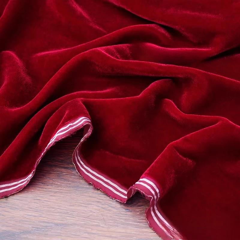 Non-elastic Woven Velvet Designer Fabric for DIY Sewing Dress Set,Half Skirt, Wide-leg Pants, Cotton-like Lustrous Velvet Fabric