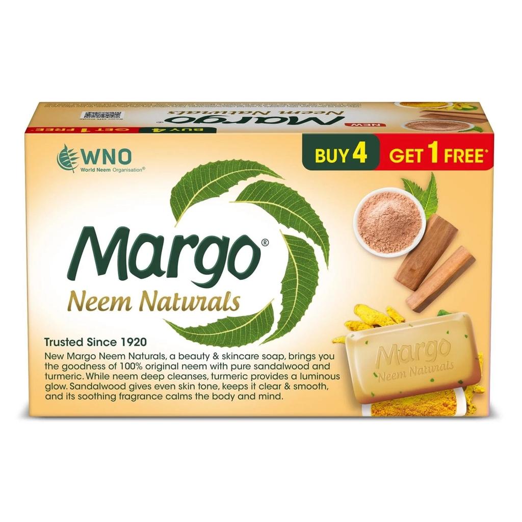 Margo Neem Naturals Zeep Voor Een Heldere, Gladde Huid Pak van 5x100g Per Pak