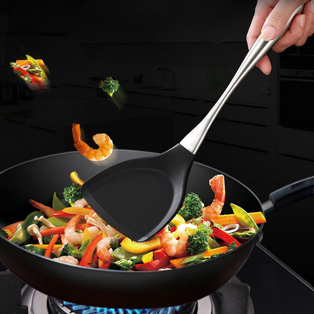 Silikonspatel Antihaft-Schaufel mit Edelstahlgriff Kochwerkzeuge Küchengeschirr