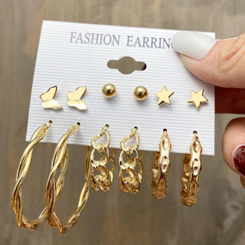 IF ME Korean Butterfly Pearl Stud Earrings Fashion Leopard Hoop Earring Women Jewelry Accessories