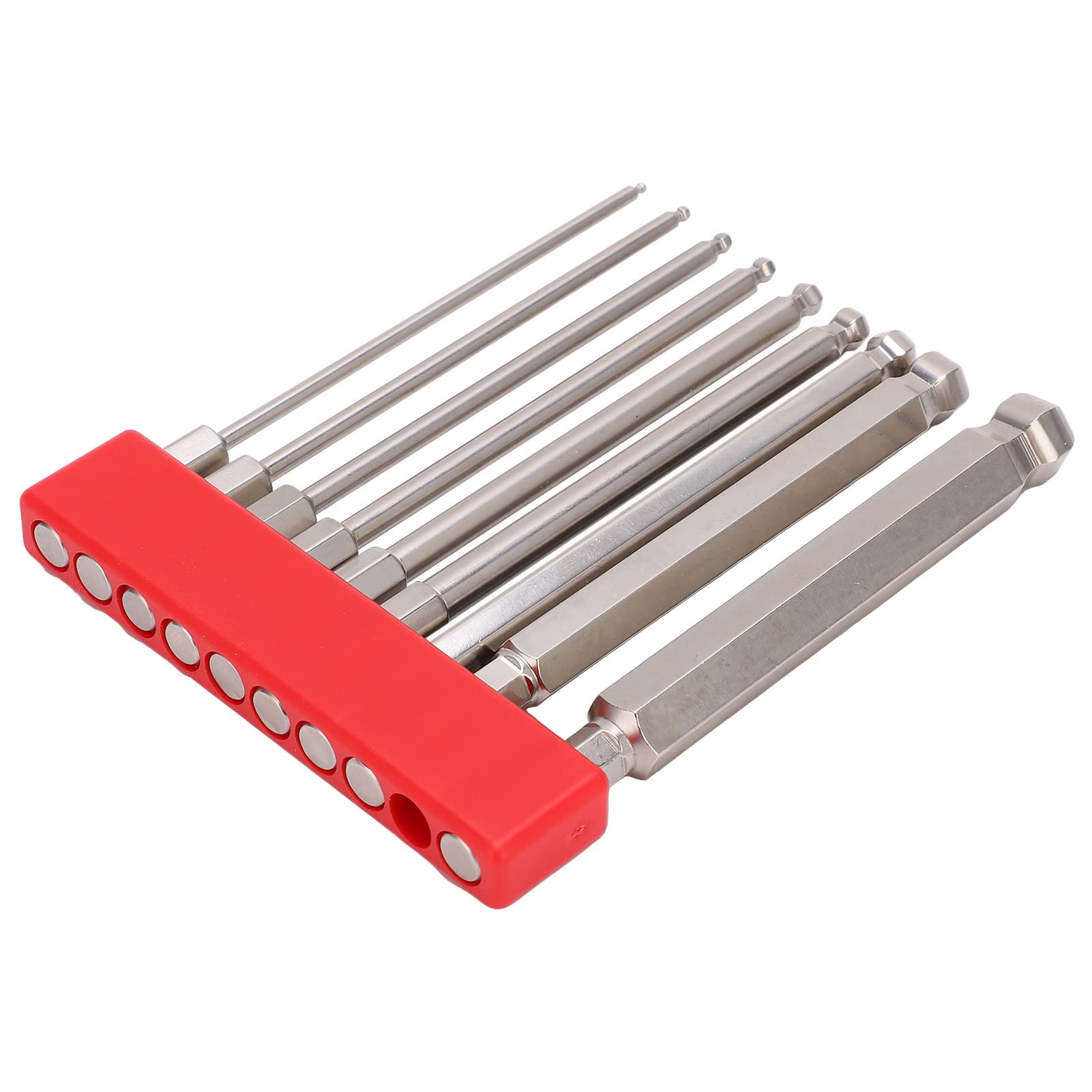 

Walfront 9-Piece Hex Driver Bit Set, Rust-Resistant Steel, Magnetic Ball Head Hex Bits, 1/4-Inch Hex Shank, for Electric Screwdrivers