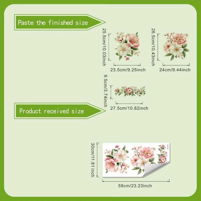 Waterproof Floral Toilet Decals With Vivid Pattern And Self Adhesive Perfect For Bathroom Home Decoration
