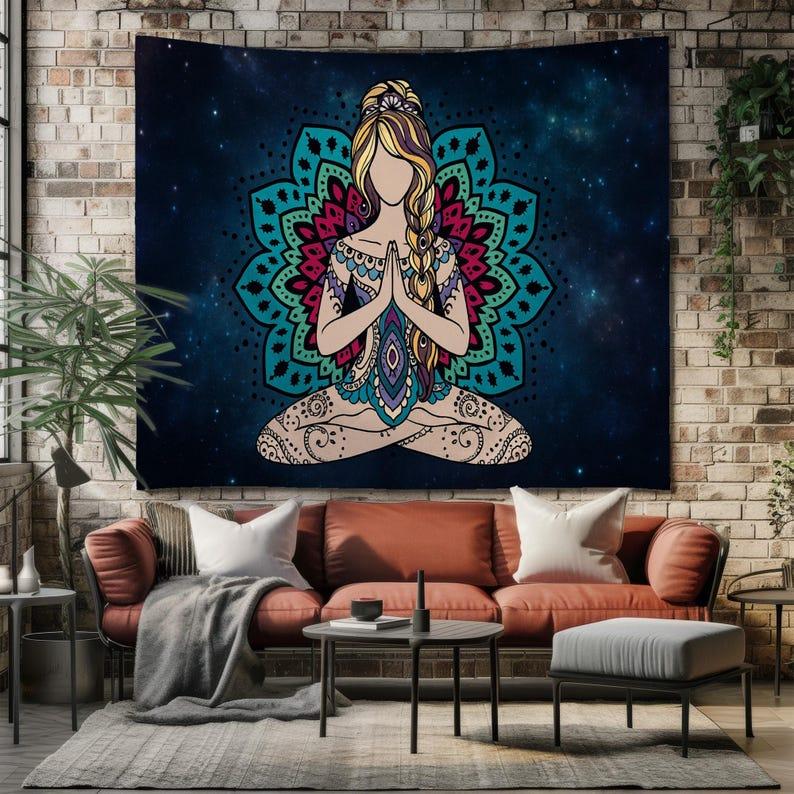 Yoga Mandala tapestry 75x100 чёрный