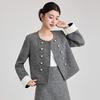 Xiaoxiangfeng coarse woolen elegant short jacket for women in the spring of 2025, with a high-end and casual feel