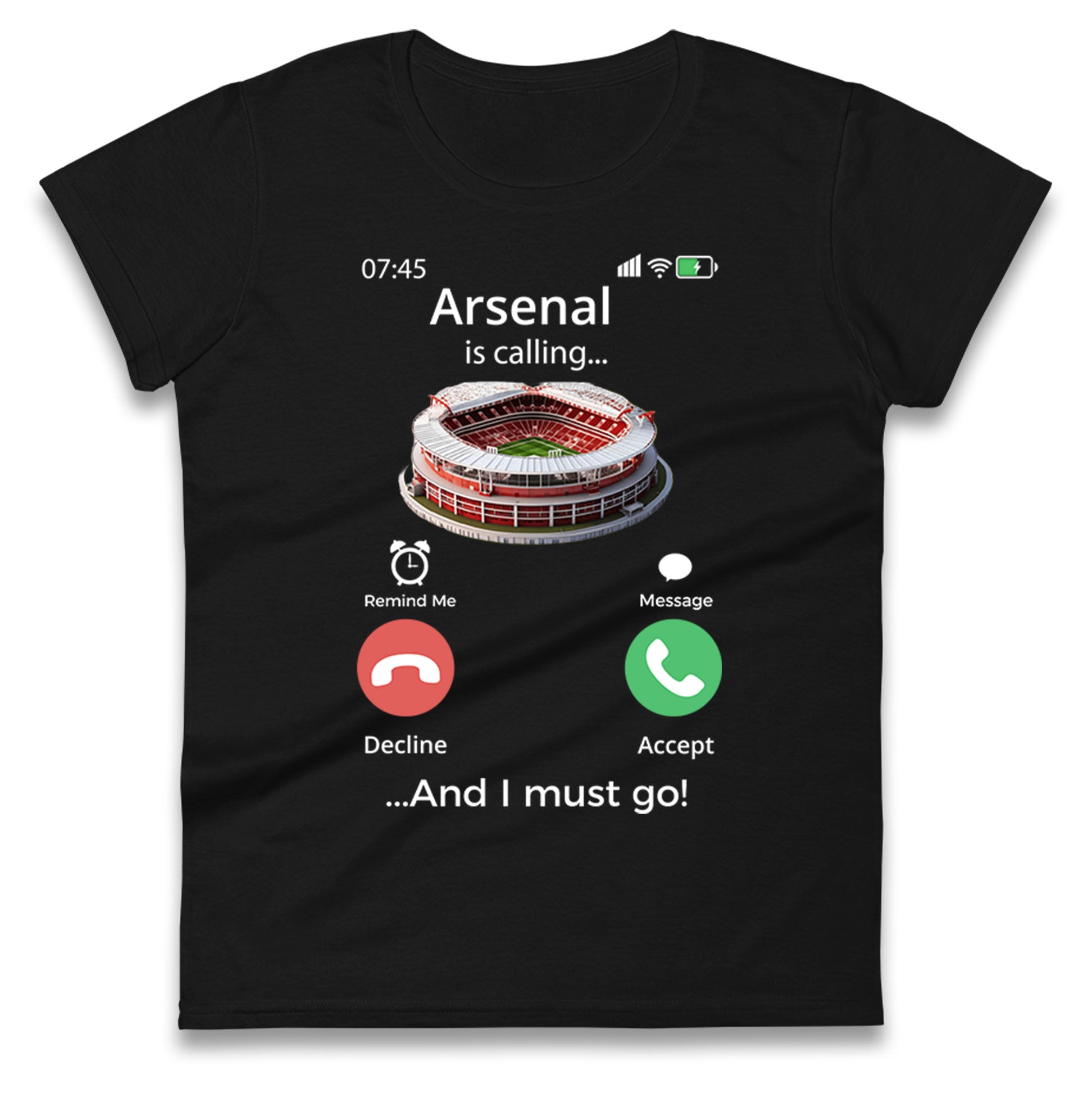 Arsenal Football Womens T Shirt Mens Tops Tees Unisex Arsenal Is Calling Top M
