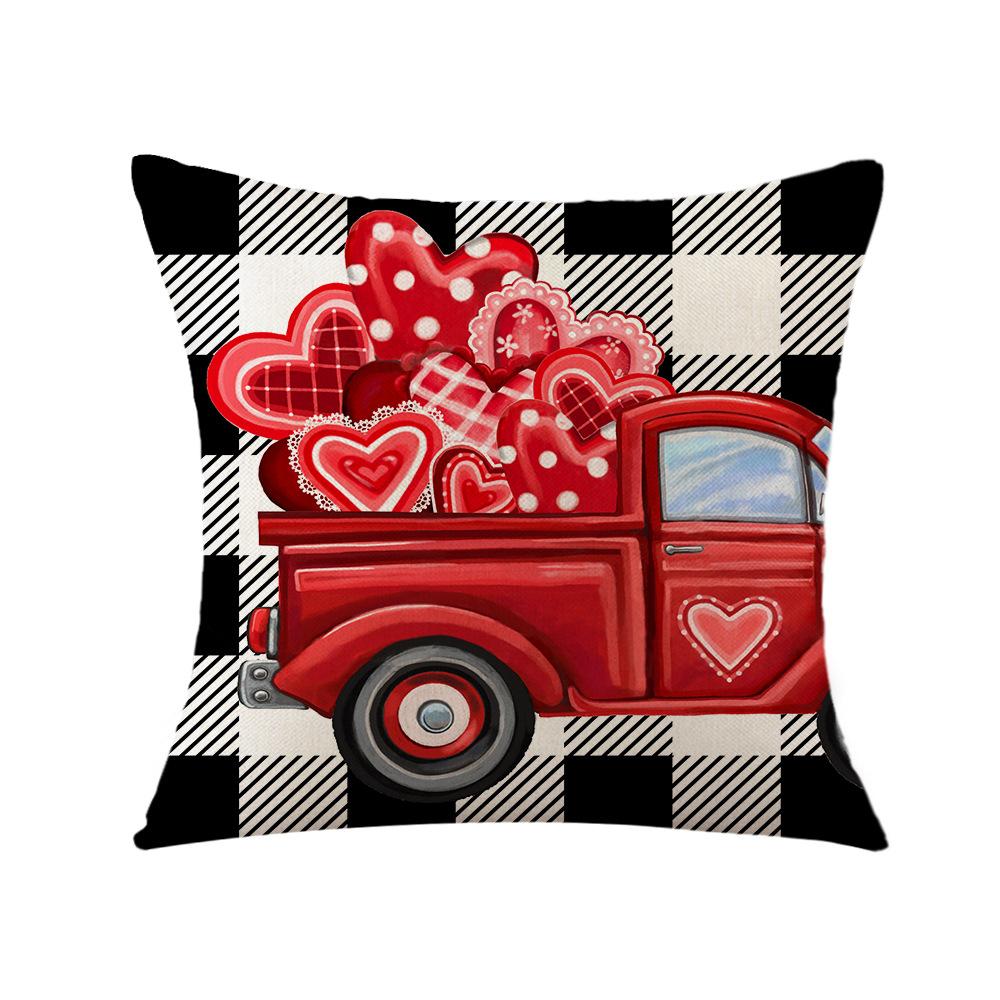 New Valentine's Day Pillow Nordic Love Cushion Pillow Cover Hand-painted Printed Pillow Sofa Bedside Cushion Cover