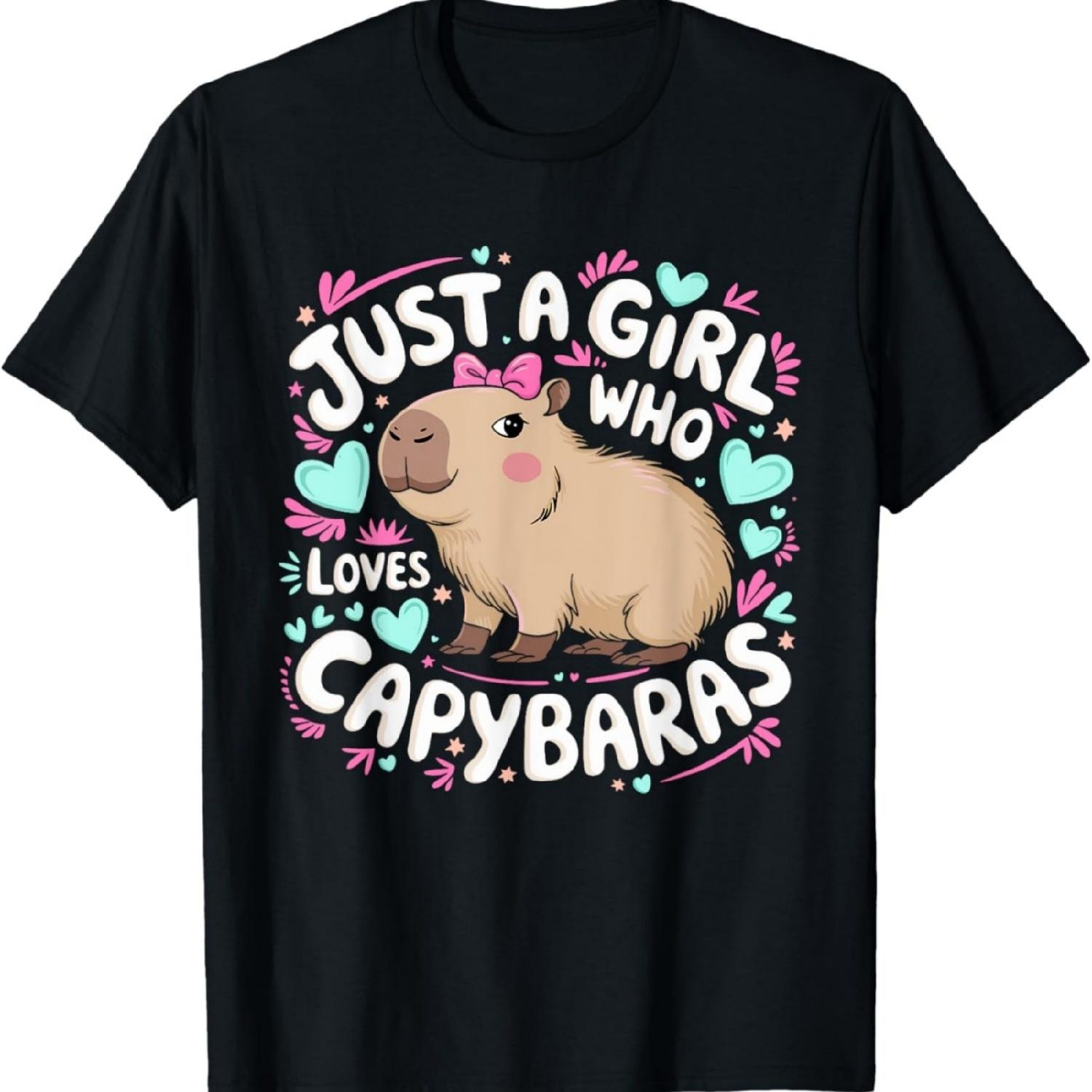 Just a Girl who loves Capybaras Rodent Women Girls Kids T-Shirt S