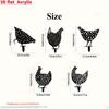 5 Pieces Chicken Garden Stakes Outdoor Decor Gifts Ornaments Yard Art Hen Silhouette for