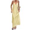 Abito Sexy da Donna Senza Schiena Scollo a V con Laccetto Senza Maniche Maxi Abito Estivo da Spiaggia Abito Lungo Ampio