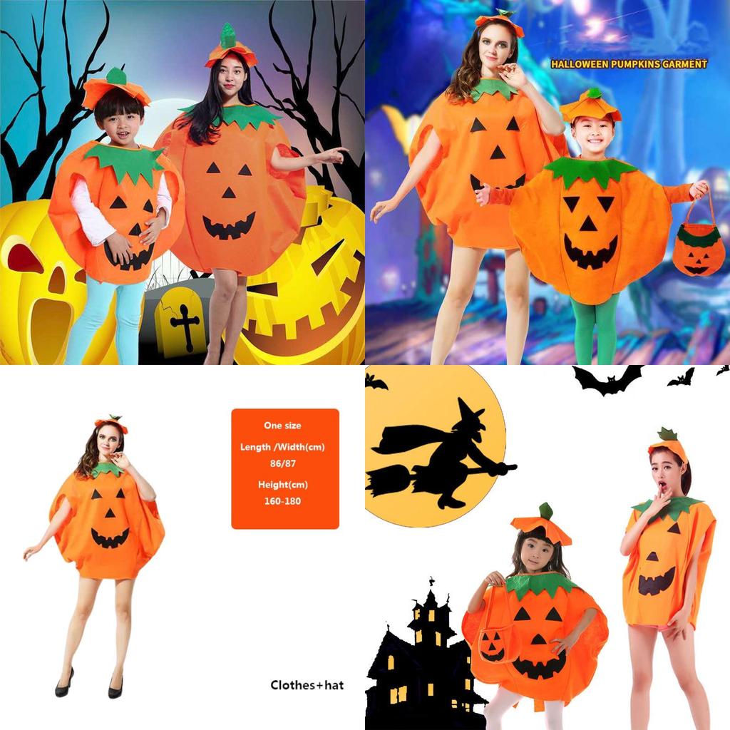 Soft And Comfortable Halloween Pumpkin Clothes With Shoes And Hat