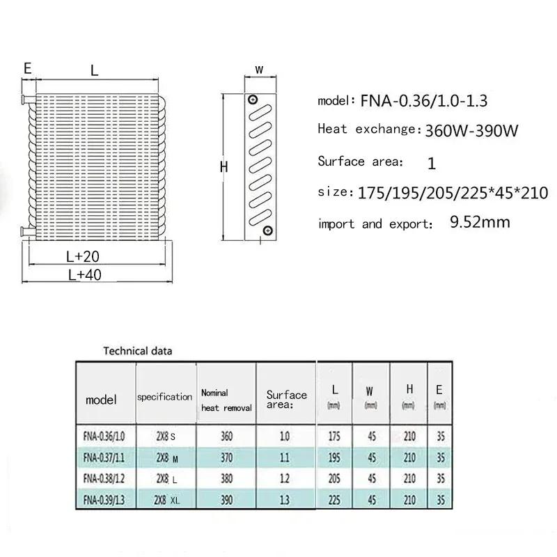 aluminum water cooling radiator aluminum sink fin radiators freezer radiator freezer condenser refrigeration system 360-390W