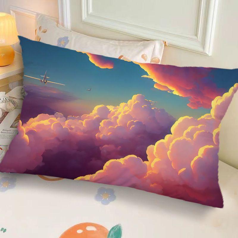 Ins-Style Ink Landscape Dormitory Pillow,Bedside Bedroom Pillow Gift,Nap Creative Living Room Sofa Cushion