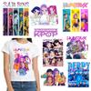 Adesivos de Desenho Animado Caçadores de Demônios KPop Decalques Roupa DIY Mochila Decoração Aniversário Presentes Duráveis Aplique de Transferência Adesivo Térmico Quente