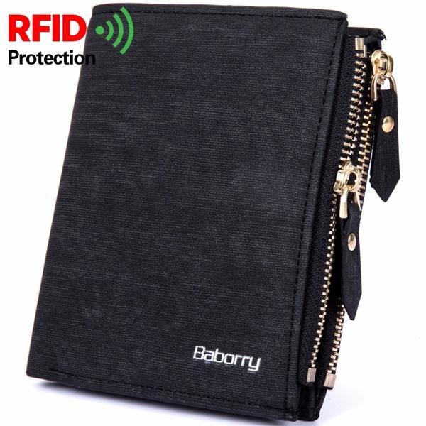 Premium Quality Rfid Theft Protection Coin Bag Zipper Men Wallet For Modern Lifestyles