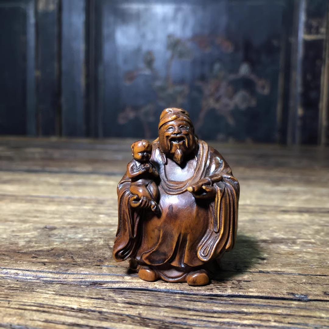 

Бог Богатства Деревянная Скульптура Фигурка Статуэтка Деревянная Резная Домашний Декор Мини CHINA