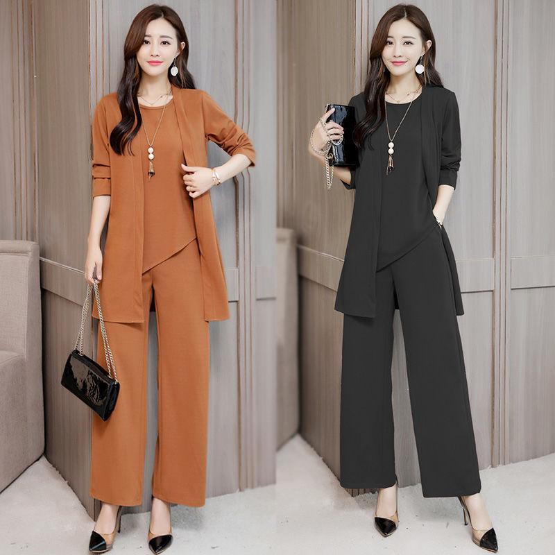 Trendy Plus Size Women's Slimming Three-Piece Set – Spring/Autumn 2025