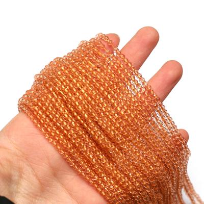 10String, Natural Stone Spinel Beads 3mm Round Orange Loose Spacer Beads for DIY Jewelry Accessories Valentine's Day Christmas Gift Crafts 38cm