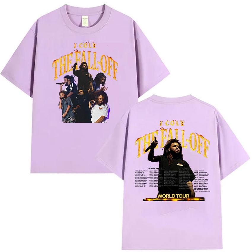 J.Cole The Fall Off Světové turné 2026 Grafické tričko Unisex Hip Hop Popová hudba Krátký rukáv Vintage bavlněná trička Streetwear