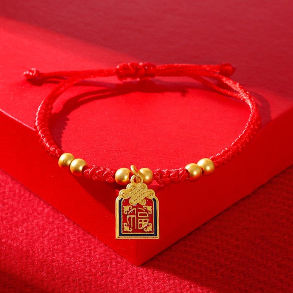 Chinese Style Snake Year Bracelet Hand Rope Fortune Bracelet Retro Lucky Red Rope  Couple