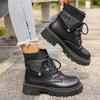 2025 Herbst/Winter Neue Britische Stil Damen Schnürung Kurze Stiefel mit Höhenverstellung und Schlankmachendem Aussehen