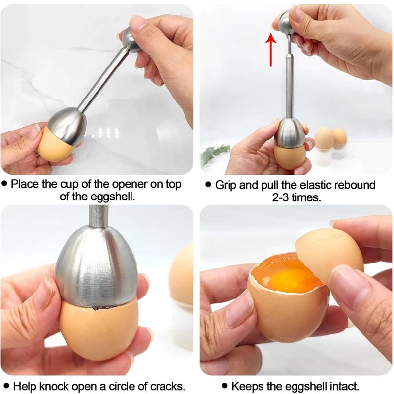 Edelstahl Eierknacker Topper Eierschalen Schneider Eierknacker Öffner Schalentrenner Entferner Eierschneidewerkzeuge Küchenwerkzeuge