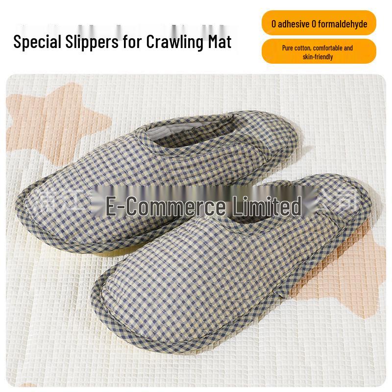 Silent Pure Cotton Closed-Toe Slippers: Washable, Four Seasons, Slip-Resistant Cloth Bottom for Couples