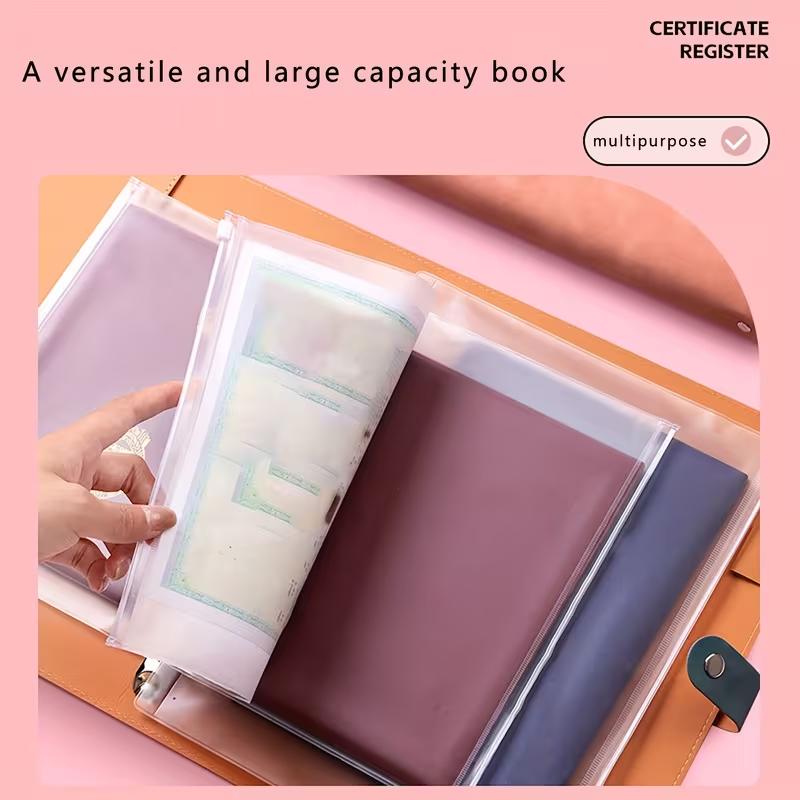 A4/A5/B5 PU Leather Document Folder | Large Capacity File Organizer | Portable Portfolio for Home & Office Document Storage