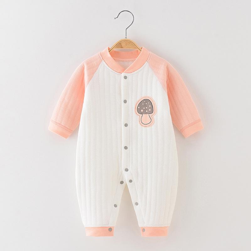 Baby Baumwoll-Strampler: Warmer Frühling/Herbst/Winter Neugeborenen-Pyjama & Krabbelanzug
