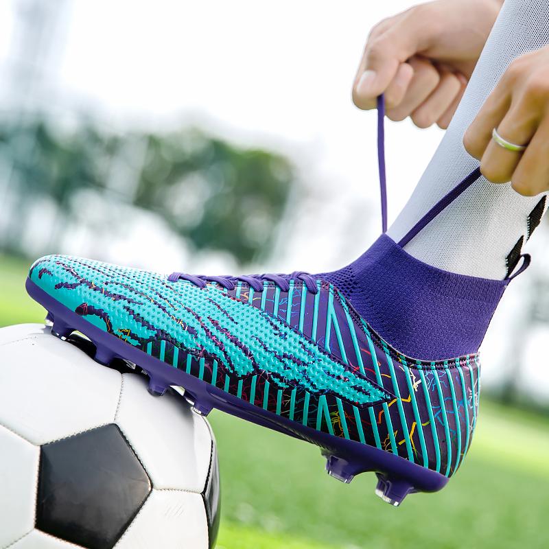 Football Shoes 35-48 Unisex Football Boots Labes Long Nail Outdoor Sports Training Children's Football Sneakers
