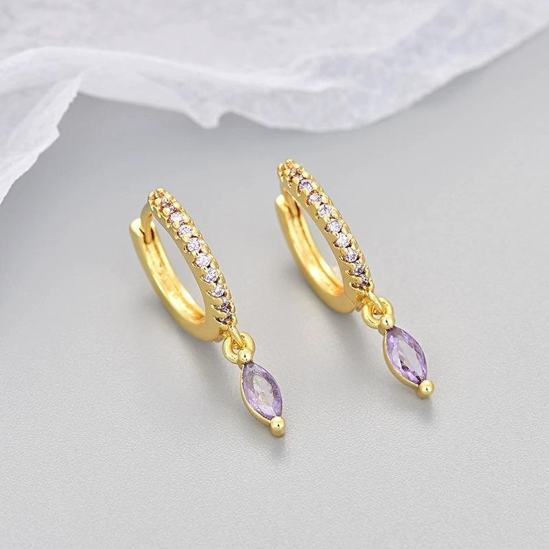 Sterling Silver Water Drop Dangle Hoop Earrings Women Minimalist Jewelry