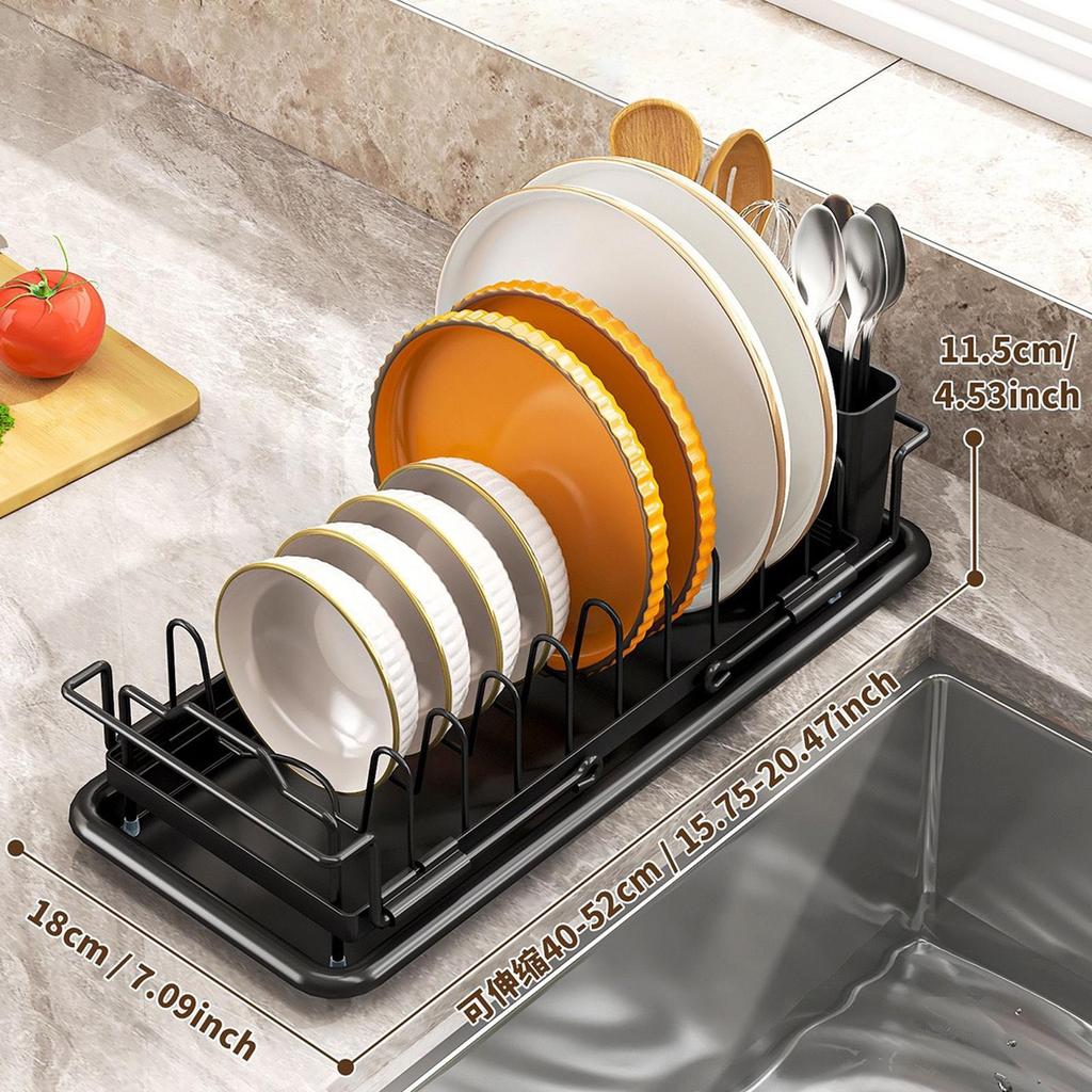 Dish Racks For Kitchen Counter Expandable Dish Rack Non Slip Drying Station Organizer Drainer For Pot Bar Glass Sink Counter