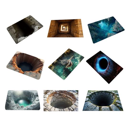 3D Optical Illusion Rug Bottomless Hole Design Non-Slip Doormat for Entrance Bathroom Stairs Playroom Living Room