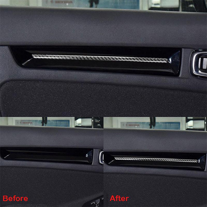 4Pcs Real Carbon Fiber Interior Inner Door Panel Decoration Cover Trim Strip Sticker Automotive Styling Accessories for Honda Civic 11th 2022-2025