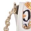 Versace Jeans Couture Logo Print Scarf Tie Flap Polyester Leather Small Round Saddle Shoulder Crossbody Bag Medium Women Bags White 74VA4BAB-ZS467-003
