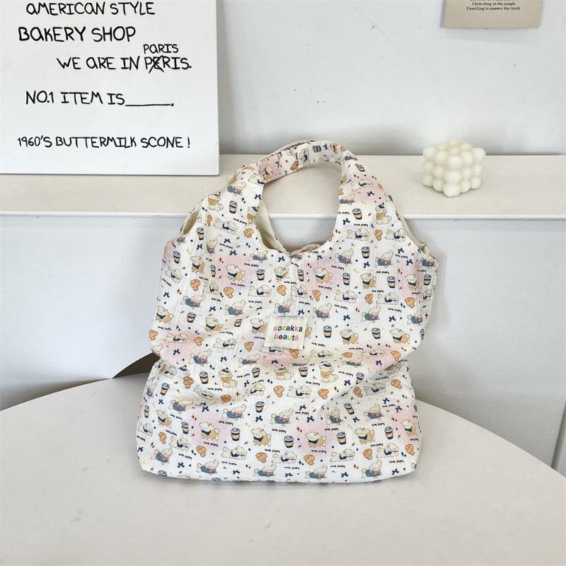 5 Embossed Vest Bag Large Capacity Shoulder Handbag Daily Leisure Student Print Female