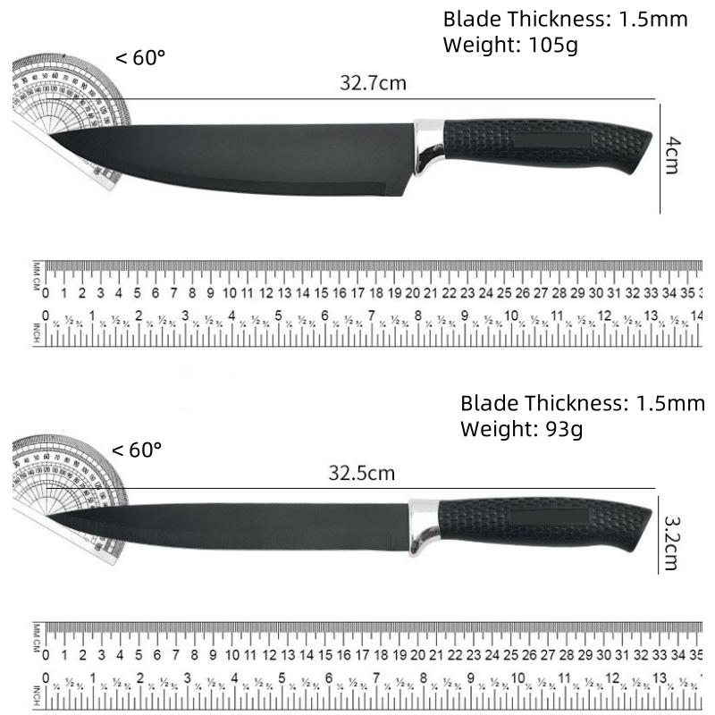 7Pcs/set Stainless Steel Pizza Knife Boning Knife Kitchen Chef Knives Meat Cleaver Fruit Peeler Kitchen Tool