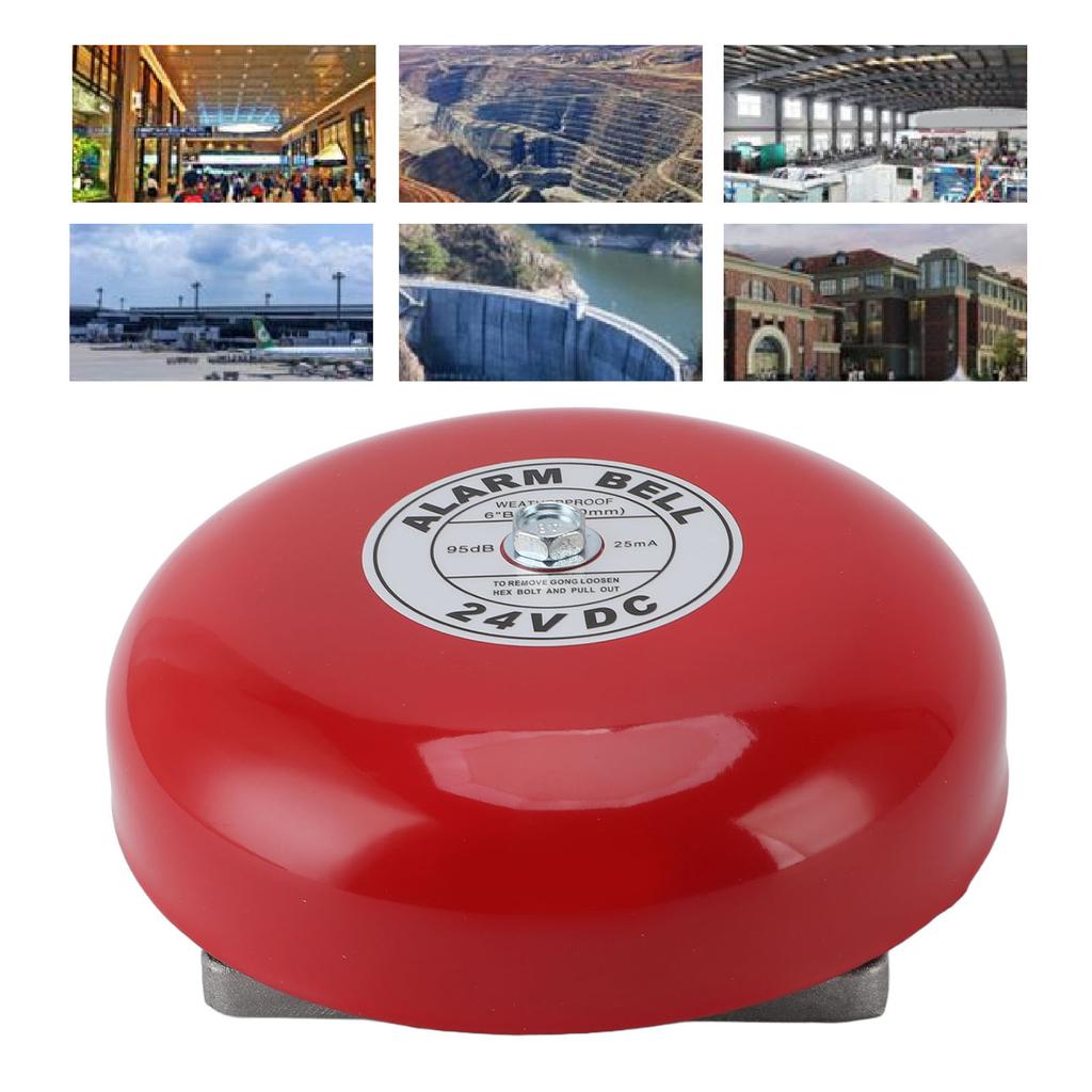 Topincn Alarm , 6 Inch Electric Alarm Sound Portable Aluminum Alloy Security Alarm Alarm 24V Power