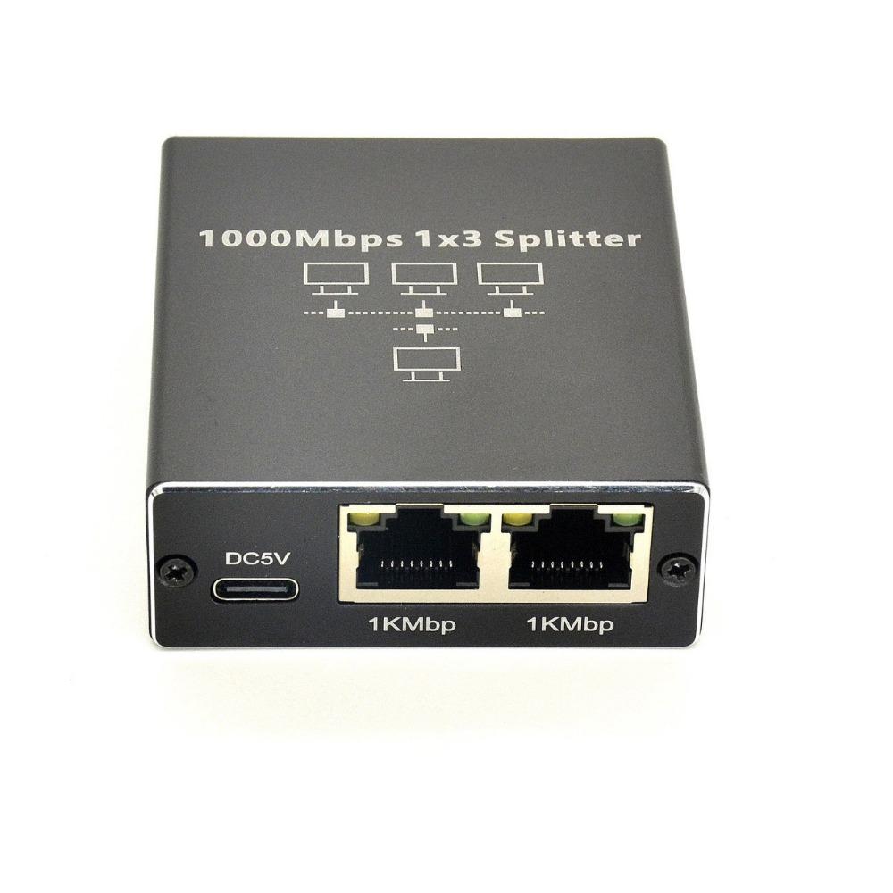 Gigabit RJ45 Splitter 1 To 2 Ethernet Cable Adapter 1000Mbps Network Switch for High Speed Internet