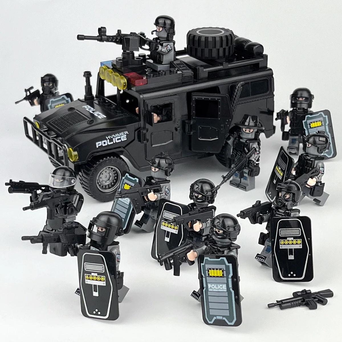 

Полицейская машина Бронированная машина Минифигурка Сборка Строительные блоки Игрушка Мальчик