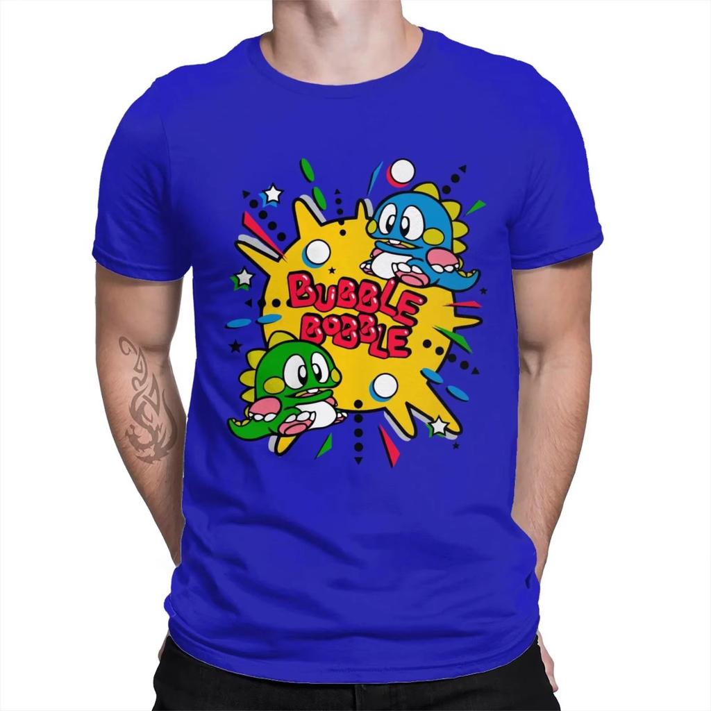 70s 80s Arcade Game Bubble Bobble T-Shirt Men Women Cotton Short Summer Sleeve Casual Plus Size Shirt Soft Cotton Fabric Versatile for Daily Looks