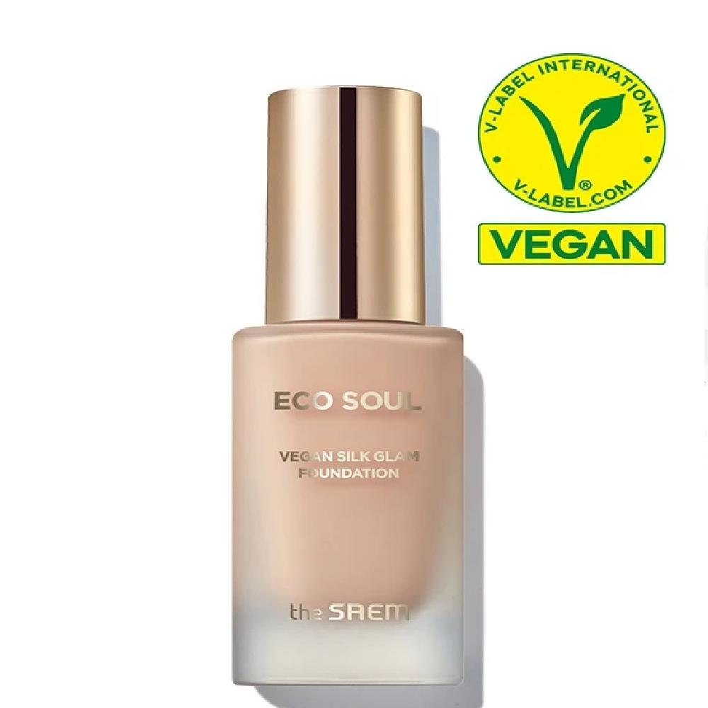 ECO SOUL Vegan Silk Glam Foundation 21 Light Beige 30ml_US Foundation 21 Light Bay 30ml