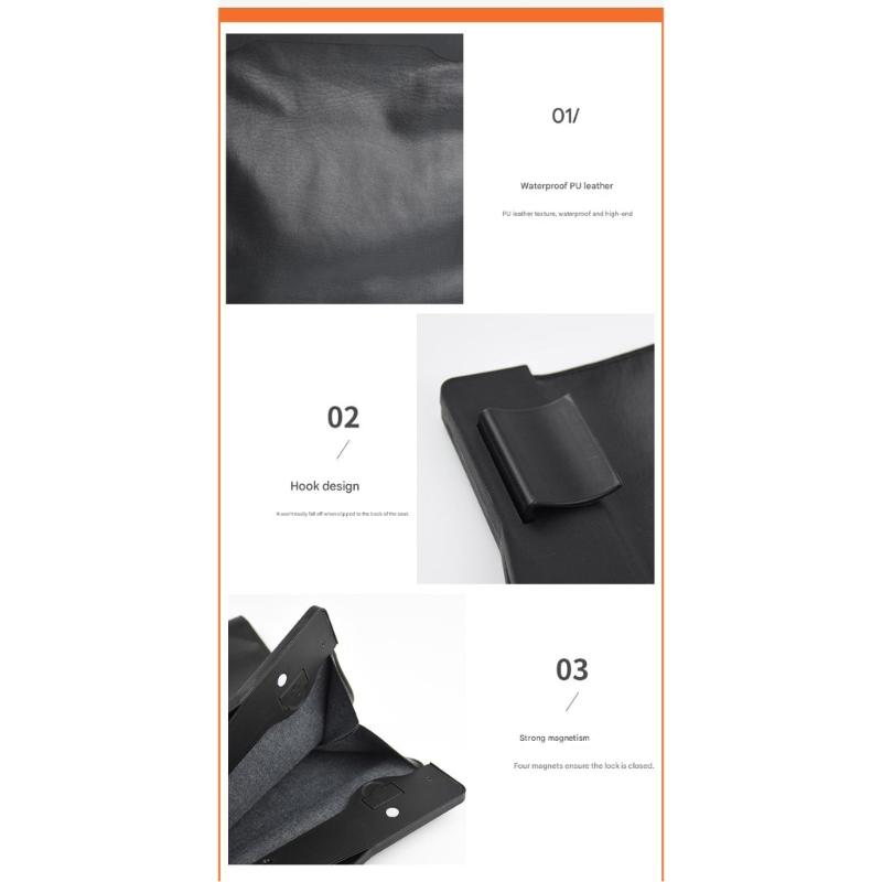 Vehicle Rubbish Bin Garbage Cans Waterproof Organizer Storage Garbage Can Car PU Leather Trash Bag for Back Seat