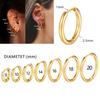 1Pairs/2Pcs Small Hoop Earrings Women Men Gold Silver Color Stainles Steel Round Circle Pendientes Mujer  Anti-allergy